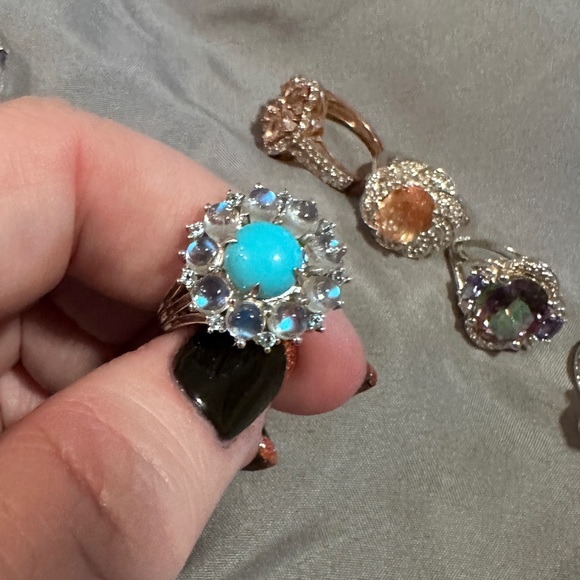 Fashion gemstone cocktail rings lot of 6 - Picture 5 of 15